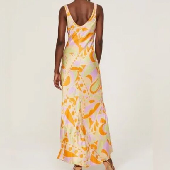 Delfi Collective Donna Multicolor Psychedelic Slip Dress Maxi - Picture 2 of 6